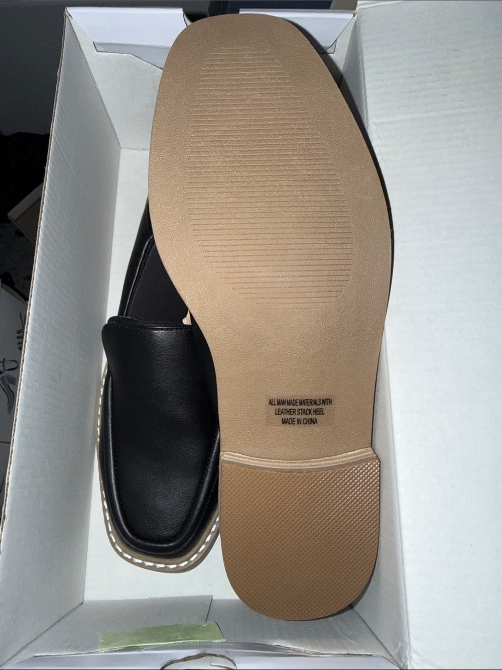 DV by Dolce Vita Black Faux Leather Slip-On Loafers with Tan Sole - Picture 3 of 3